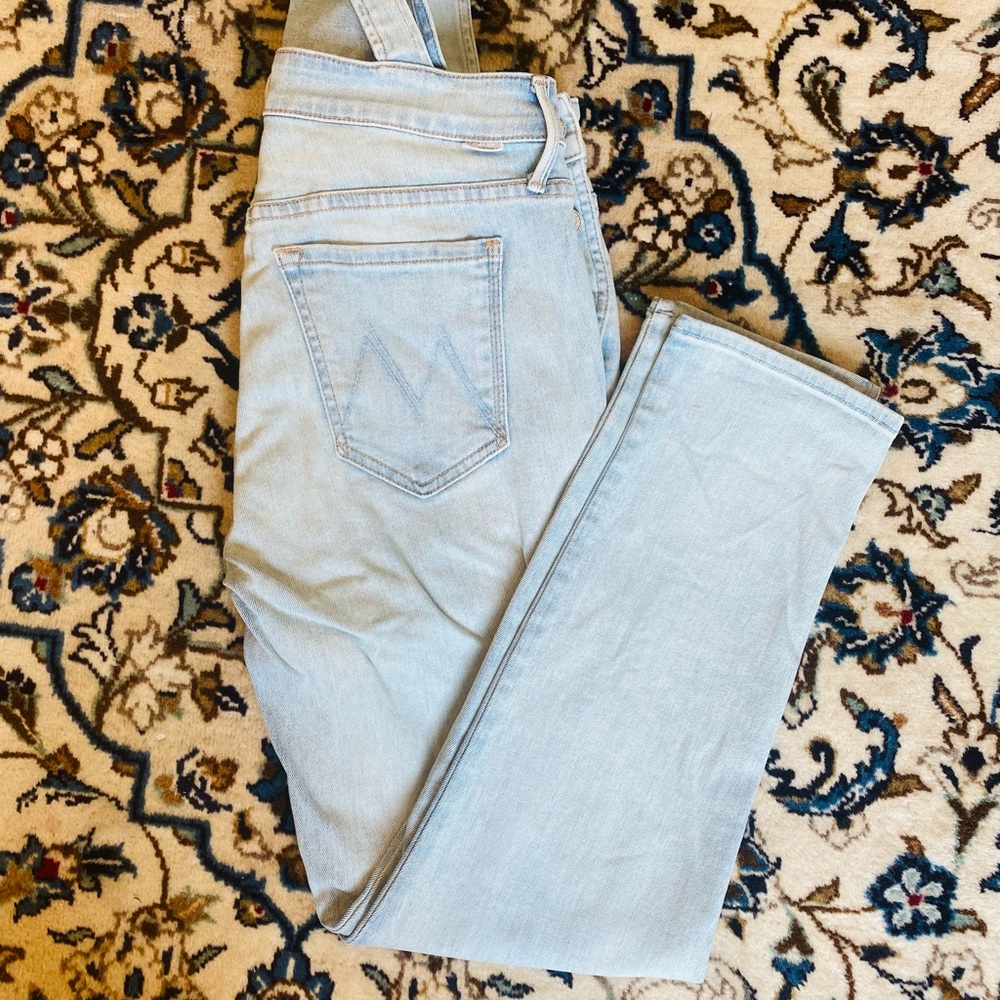 MOTHER overalls in Can’t Stop Believing wash size 24. Style #9064-229 Cut#603781